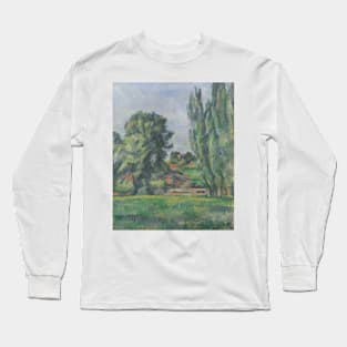 Landscape with Poplars by Paul Cezanne Long Sleeve T-Shirt